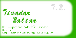 tivadar maltar business card